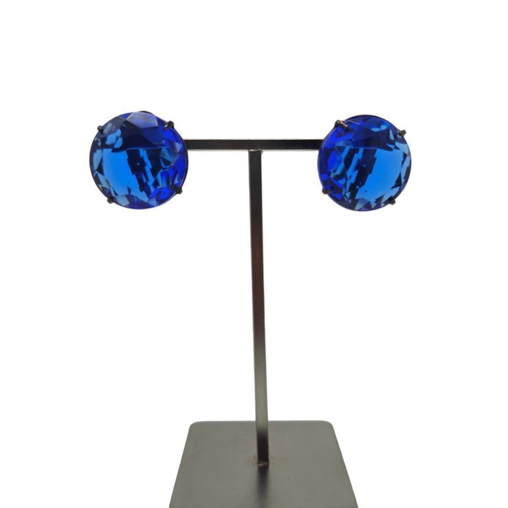 Vintage Royal Blue Crystal Earrings